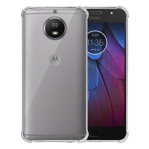 Hülle Passend für Motorola Moto G5s Transparent - Stoßfest TPU Silikon Hülle mit Stoßkante Durchsichtig - Smartphonica