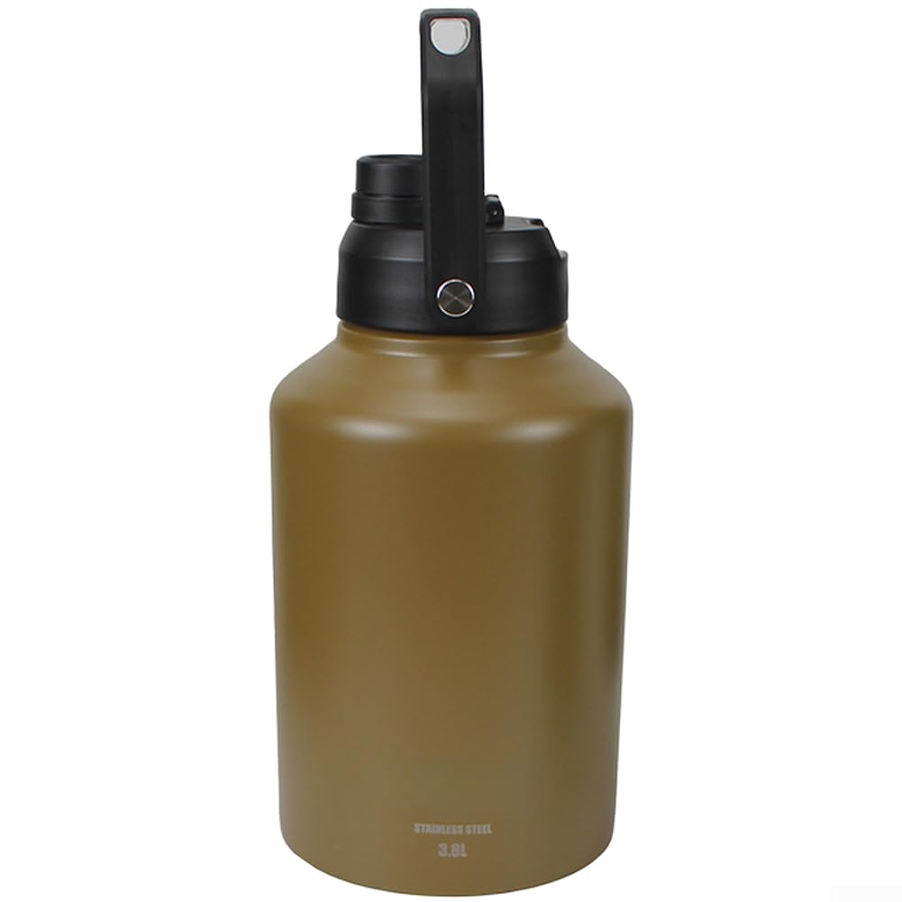 Eisbehälter Edelstahl 3,8L für vakuum Isolierung Eisbehälter(Khaki 3.8L)