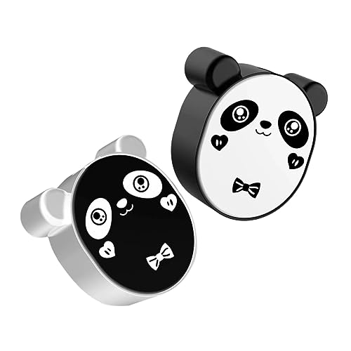 KONTONTY 2pcs Panda Shape Soap Case Drain Design Detachable Soap Box for Bathroom Supply Punch Wall-Mounted Storage Chic and Cute Design Material Easy to Clean