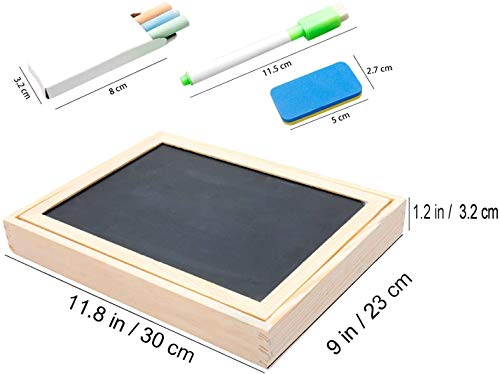 Lewo Wooden Kids Educational Toys Magnetic Easel Double Side Dry Erase Board Puzzles Games for Boys Girls