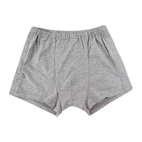Generisch Bata fácil de poner y quitar Pantalones cortos para hombre Fractura Rehabilitación Postoperatoria Cuidado Pacientes postrados en cama Paralizados, Gris claro., M