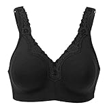 Delimira Women's Non Wired Bras Full Coverage Cotton Comfort Bra Plus Size Non Padded Soft Bras Black 38F - Image 4