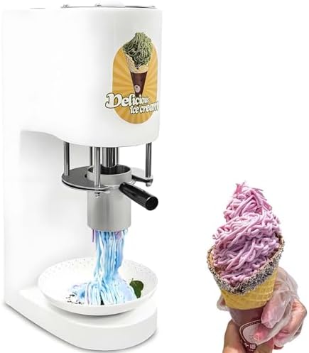 Spaghetti Ice Cream Maker - Commercial Noodle Shape Machine for Ice Cream Shops, Cafes, Restaurants & Snack Bars - Fun Dessert Maker for Kids & Adults - Red