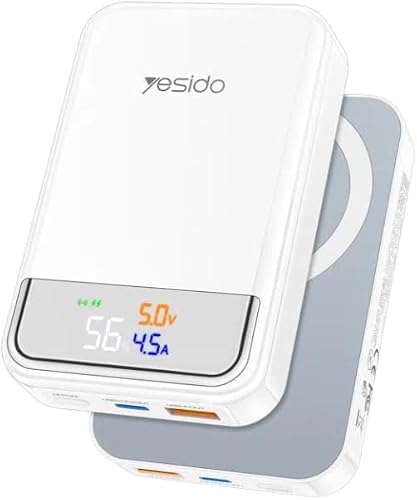 10000mAh 22.5W Max Output 15W Wireless Power Bank with Digital Color Screen Display Real-Time Charging Information Strong Magnetic Absorption. YP103