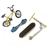 4 Pcs Finger Boards Skateboards Set, Tech Deck Scooter Mini Skateboard, Exercise Finger Coordination Ability & Develop Children's Intelligence, Mini Finger Stress Relieving Toy Bikes for Collectors