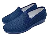 Sevilla - Zapatillas de Casa Mujer Verano - Cómodas y Respirables - Zapatos Rejilla Cuña Punta Cerrada Multicolor - Suela Caucho - Tallas 35-41 - Hecho EN ESPAÑA (Marino, Numeric_38)