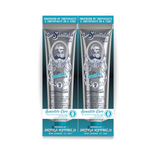 Dr. Sheffield's Fluoride Free Sensitive Toothpaste, Natural Mint, 2-Pack