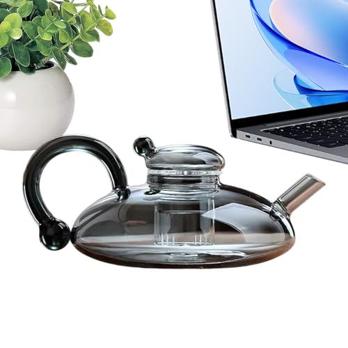 Tèiera In Veтro - Bollitore Infusore 600 Ml | Teiera Veтro Resistente Al Calore | Vetros Borosilicato, Filtraggio Semi-automatico, Trasparente, Grigio, Resistente, Bollitore Da Cucina