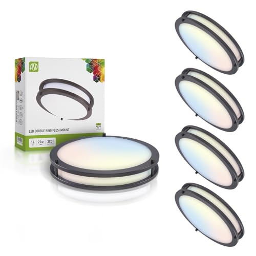 ASD LED 14" Round Flush Mount Lighting, Close to Ceiling