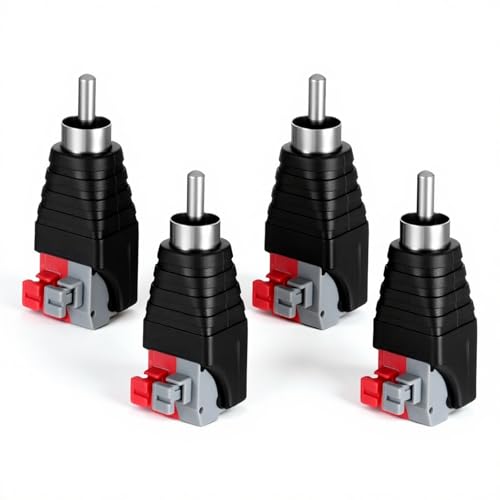 4 Pcs RCA Cable Audio Adapter RCA to Speaker Wires
