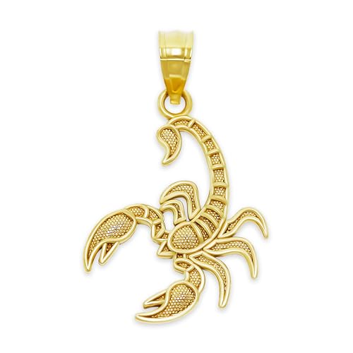 Gold Scorpion Charm Pendant 10K Gold