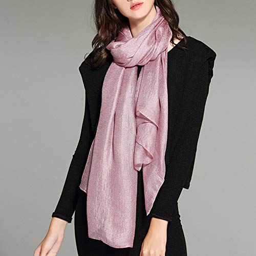 Bettli Womens Extra Large Scarf Shawl Wraps Pashminas Solid Soft Silky for Bridal Evening Wedding Party (pink) - Thumbnail 3