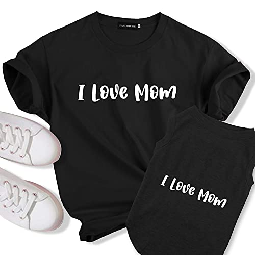 XIYIPIAN Personalised Matching Dog and Owner Shirt, Breathable Doggy Vest, Women ShortSleeve Tee, Soft Pet Clothing for Small Dog Cat, Add Photo/Name/Text - Image 9