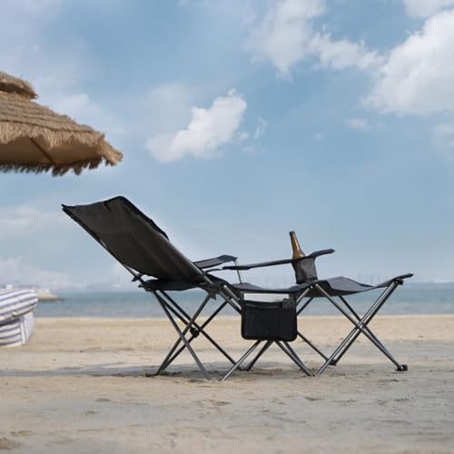 Apollo Walker 6-Legged Reclining Camping Chair with Foot Rest, Grey