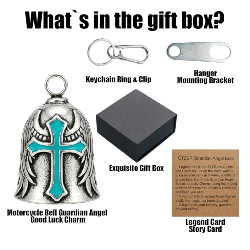 Image of Motorcycle Bell Guardian Angel Gremlin Lucky Charm Gift For Riders