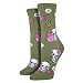Socksmith Women's Socks Floral Skull Crew Parrot Green 1pair