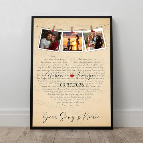 CALLA DECORGIFTS Custom Lyrics Poster, Romantic Star Map Gift for Couples