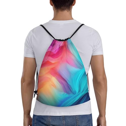 Drawstring Bag Lightweight Small Gym Bag for Women Colorful Background Textures Soccer Backpack for Sports Travel2