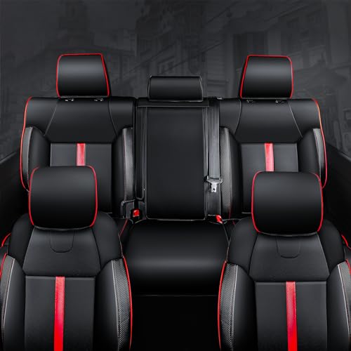 Image of Carlimeki Leather Seat Covers Custom Fit for Tundra 2014-2021 CrewMax | Fits SR, SR5, Limited, Platinum, 1794 Edition, TRD Pro, Capstone - Carbon Fiber - Premium Leather Fully Covered