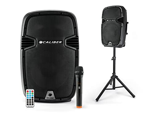Caliber Bluetooth Party Enceinte - Box Music - Karaoke Set - AUX, SD et entrée USB - y Compris Standard - HPA605BT - 250 Watt - avec Le Microphone - Une...