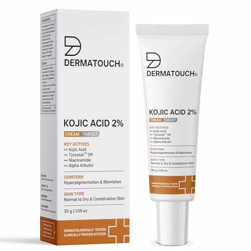 DERMATOUCH Kojic Acid 2% Brightening Cream with Niacinamide & Tyrostat | For Pigmentation, Blemishes, Dark Spots & Hyperpigmentation | Non-Greasy | De