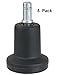 High Profile Bell Glides Replacement, Office Chair or Stool Swivel Caster Wheels to Fixed Stationary Castors 5 Pack