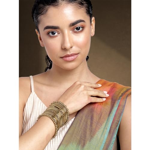 Aheli Traditional Gold Plated Metal Bangles Ethnic Stylish Fashion Jewelry Gift for Women2