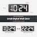 LED Digital Wall Clock with Large Display, Big Digits, Auto-Dimming, 12/24Hr Format, Modern Electric Small Silent Wall Clock for Living Room, Bedroom, Classroom, Farmhouse, Kitchen, Office - White