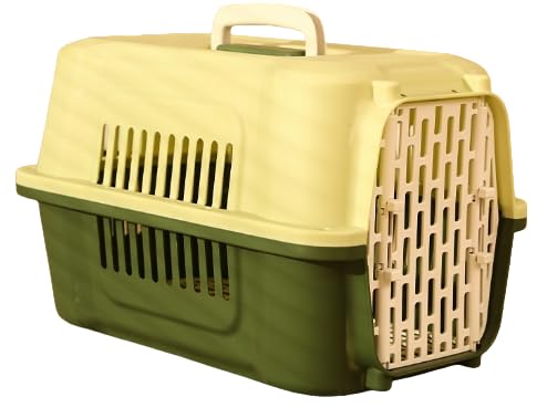 SIzlaho猫用バッグ ポータブル 旅行用 航空会社用 ボックス 猫用 ケージ ペット 犬用 輸送用 ボックス 小型犬用 車用 航空輸送用 キャリーバッグ 天窓付き (モリノグリーン(吊り鉢なし・おむつ台付き)【15斤未満のお子様に