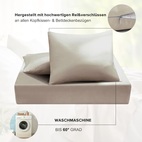 ohano Bettwäsche 155x220 2 Teilig Bettbezug Bettwäsche-Sets,Mikrofaser Bettbezug 155x220 cm + 1 Kissenbezug 80x80 cm mit… – Ansicht 5