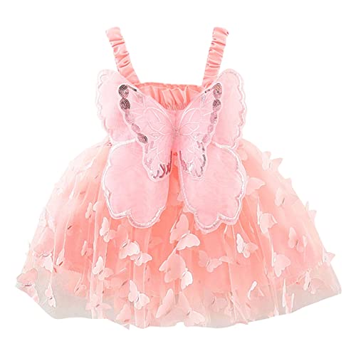 Girls Sleeveless Butterfly Tulle Lace Ruffles Dress Dance Party Princess Dresses Clothes Easter Dress Size 6