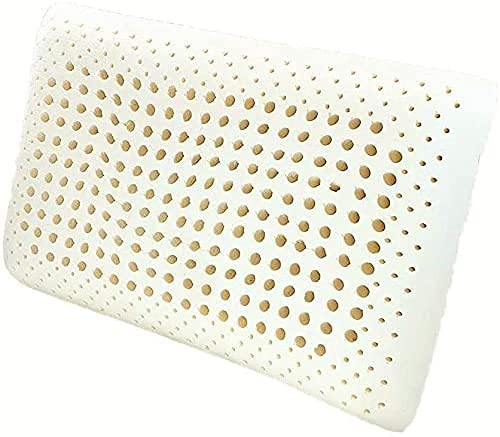 100% Organic Latex Pillow [GOLS Certified] with Organic Cotton Cover, Dual Zone Pillow: Firm Support Zone and Soft Plush Comfort Zone (Standard Size)