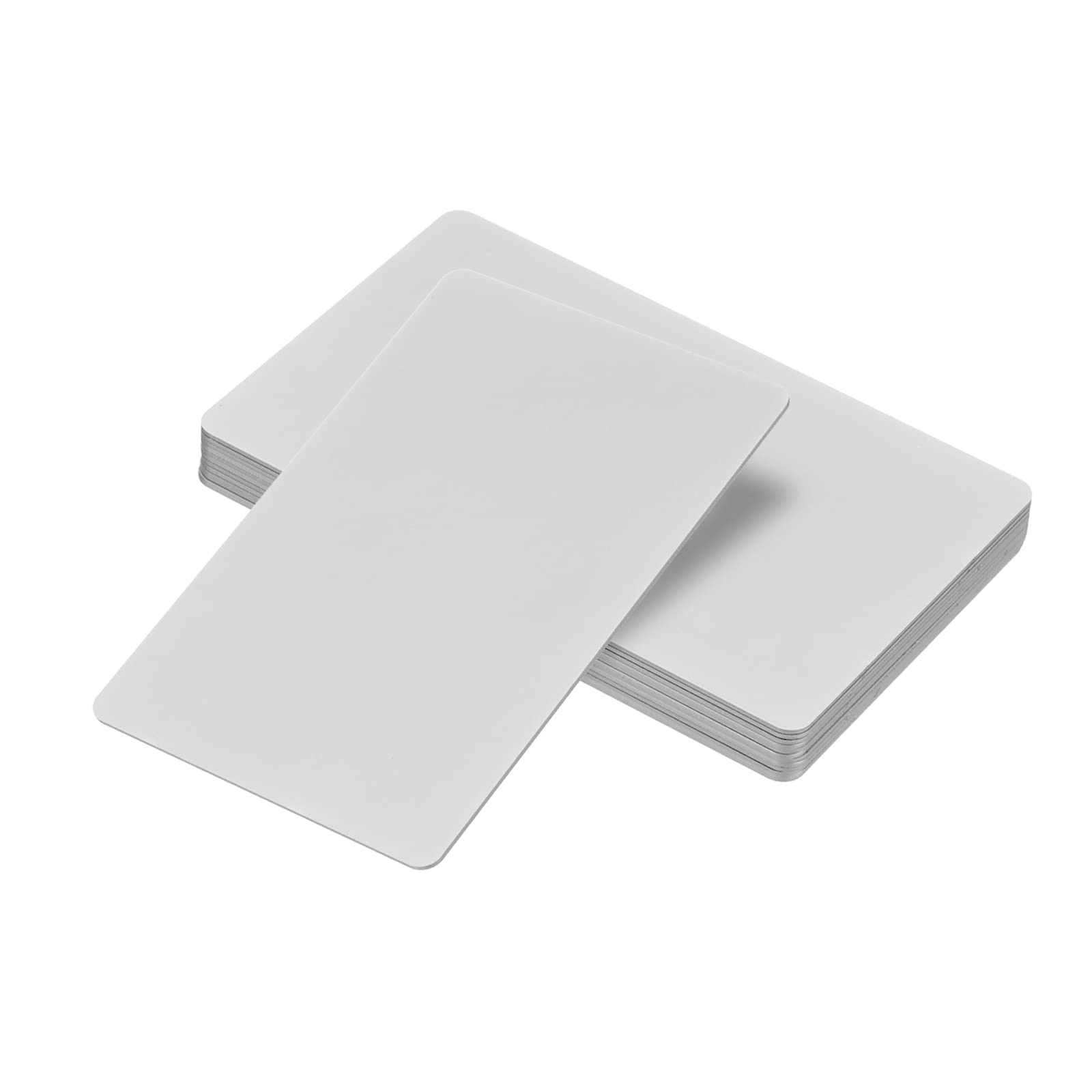 PATIKIL 0.8mm Metal Business Cards, 12 Pack Blank Name Card Laser Engraving Anodized Aluminum for DIY Gift Cards Silver