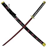 MedievalDepot Official One Piece Zoro Signature Sword Collection (Katana, Black, Red)
