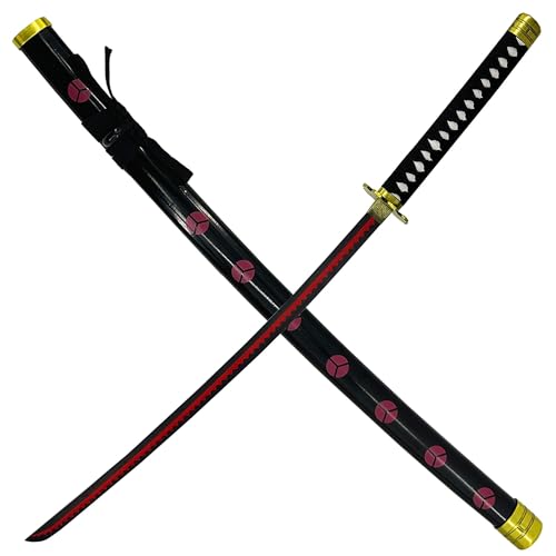 MedievalDepot Official One Piece Zoro Signature Sword Collection (Katana, Black, Red)