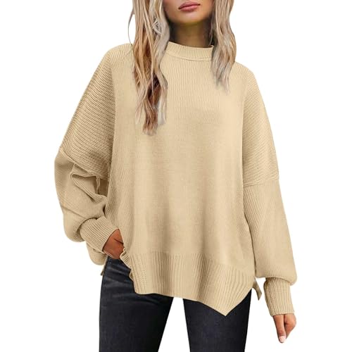 Jersey para Mujer suéter Informal de Punto Jersey Color Liso Cálido Suéter Punto Tejido de Punto Tops suéter de Punto Grueso Suéter Otoño Invierno Mujer Abrigo