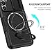 Yarxiawin Phone Case for Samsung S25 Plus with Ring Stand Magnetic Black fits Wireless Charger, Camera Lens Protector Cover for Samsung Galaxy S25 Plus Case Shockproof Anti-Slip (Black)
