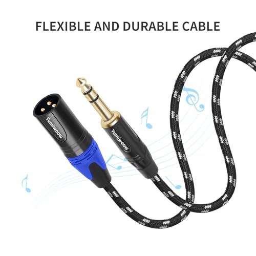 Câble de microphone 6,35 mm vers XLR mâle double cordon jack stéréo haut-parleur - 5