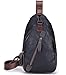 FREEMASTER Sling Pack Chest Bag Men's Small Shoulder Backpack PU Bag Outdoor Cross Body Bags Retro Bag Walking Hiking Camping Gym Cycling Daypack