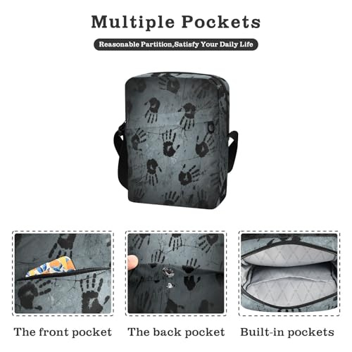 Halloween Black Handprint crossbody messenger bag Crossbody Bags For Women Casual Purse Cross Body Adjustable Strap for Shopping Shopping2