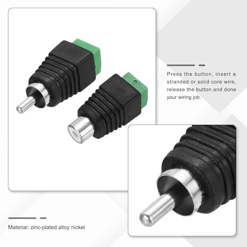 Cable de altavoz de audio RCA macho hembra MECCANIXITY conector de terminal de tornillo 3