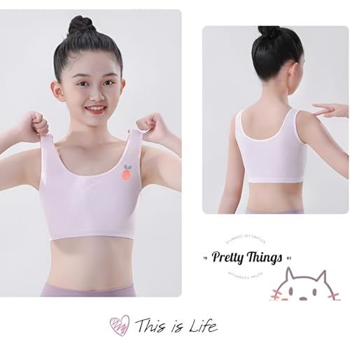 Training Bras for Girls Striped Vest Stretch Seamless Crop Cami Sports Bra2