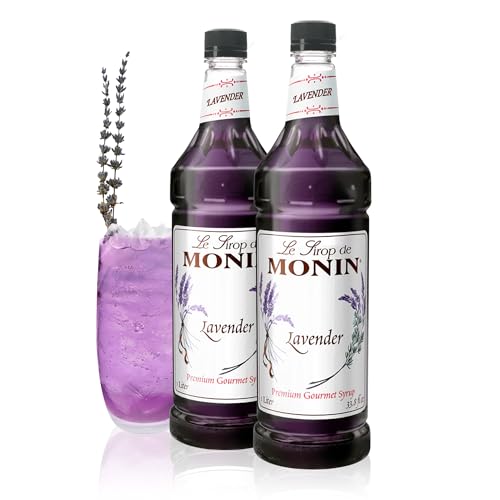 Monin - Lavender Syrup, Aromatic and Floral, Natural Flavors, Great for Cocktails, Lemonades, and...