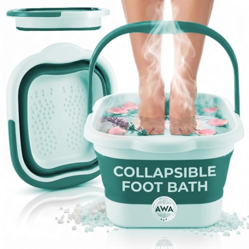 Foot Soaking Tub for Soaking Feet Collapsible Foot Tub Foot Bath Soak Tub with Massage Nodes Large Pedicure Foot Spa Bucket Portable Foot Soaker Container for Foot Care Routine at Home