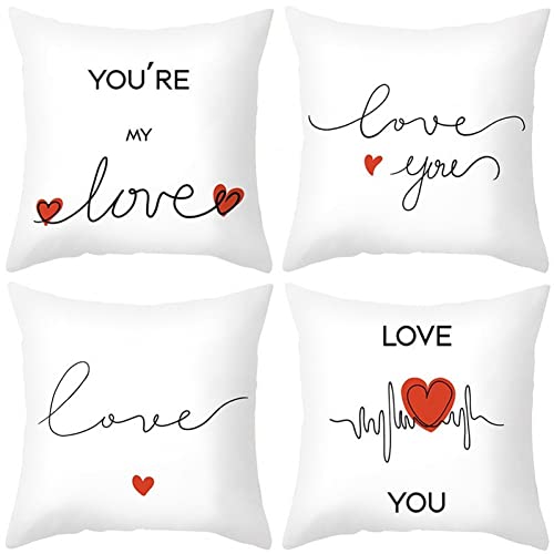 Housse de coussin décorative Saint-Valentin motif lèvres pour canapé et lit de mariage