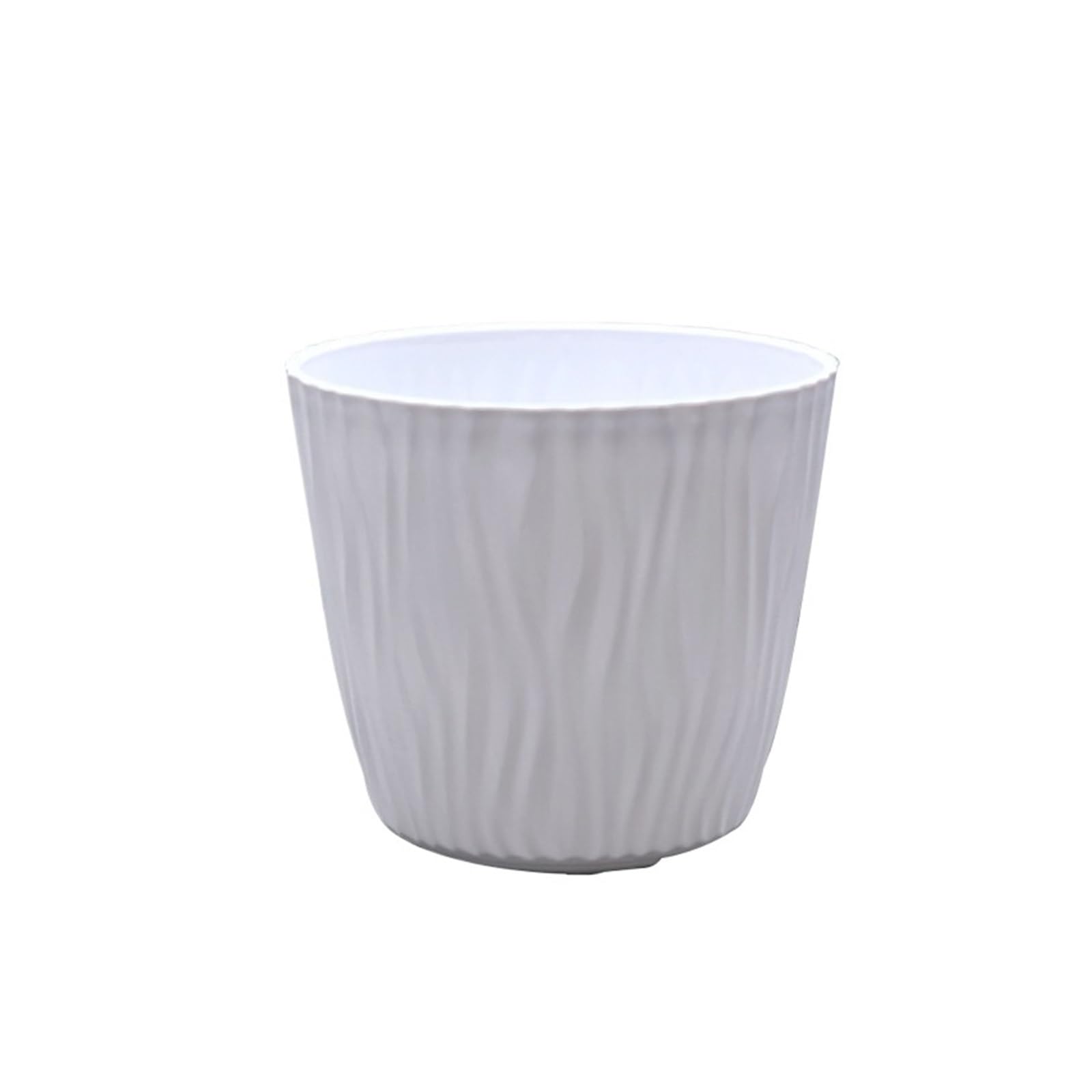 JUAKSQZYI Flower Pots with Drainage Holes and Trays Plastic Lightweight Plant Pots Plant Containers for Indoor/Outdoor(White)