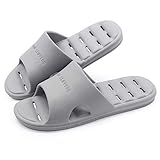 [GuanZo] スリッパ サンダル ベランダ トイレスリッパ 水切り 超軽量 滑り止め 静音 通気抗菌 防臭衛生 履きやすい 男女兼用 室内用 通年適用 (XL, グレー)
