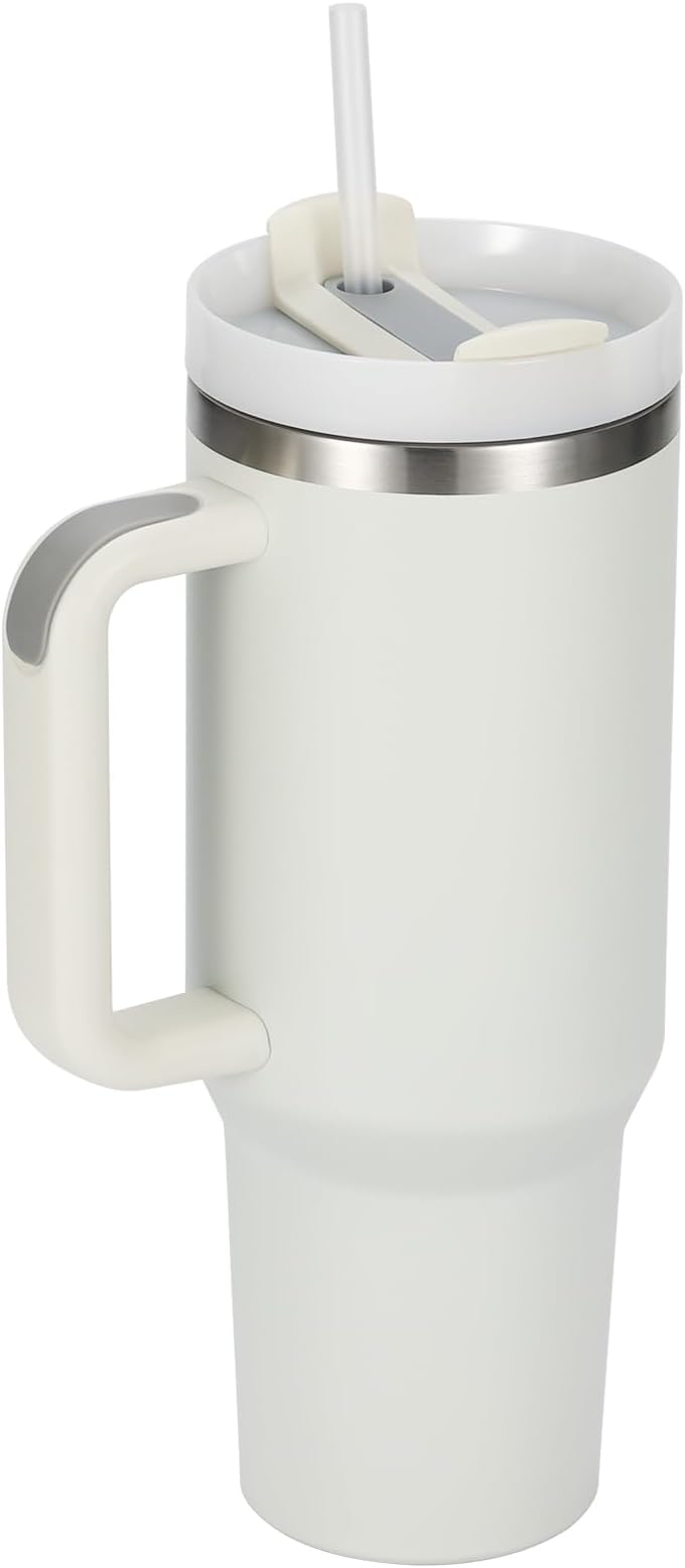 FOOJo 40oz Tumbler with Handle and Straw Lid - Travel Mug Leak-Proof Insulated Stainless Steel – Travel Cup for Hot & Cold Drink
