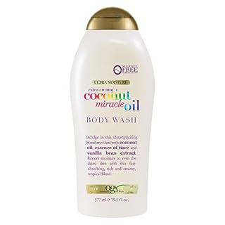 OGX Extra Creamy + Coconut Miracle Oil Ultra Moisture Body Wash, Rich Shower Gel for Dry Skin Infused with Coconut Oil, Body Wash for Women, Sulfate-Free Surfactants, 19.5 fl. oz