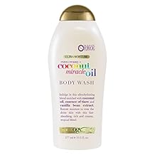OGX Extra Creamy + Coconut Miracle Oil Ultra Moisture Body Wash, Rich Shower Gel for Dry Skin Infused with Coconut Oil, Body Wash for Women, Sulfate-Free Surfactants, 19.5 fl. oz